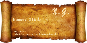 Nemes Gibárt névjegykártya